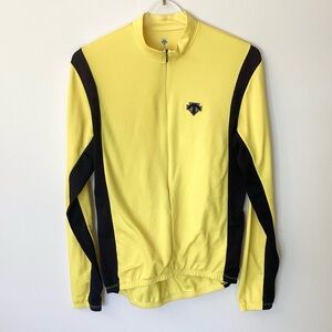 Descente Long Sleeve Half Zip Cycling Jersey - Yellow/Black - L